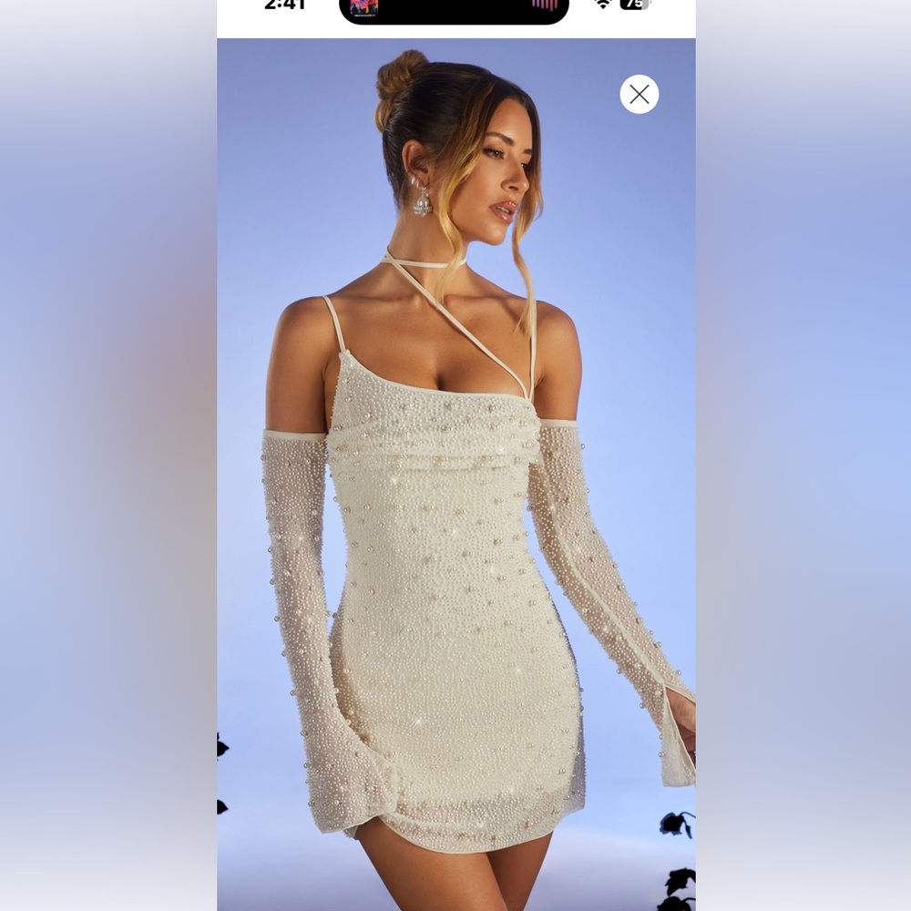 Oh Polly white pearl dress size 6